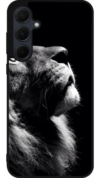 Samsung Galaxy A55 5G Case Hülle - Silikon schwarz Lion looking up