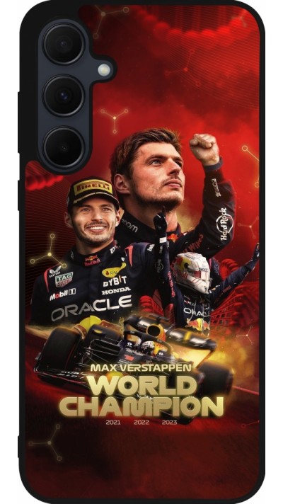 Samsung Galaxy A55 5G Case Hülle - Silikon schwarz Max Verstappen Champion 2023