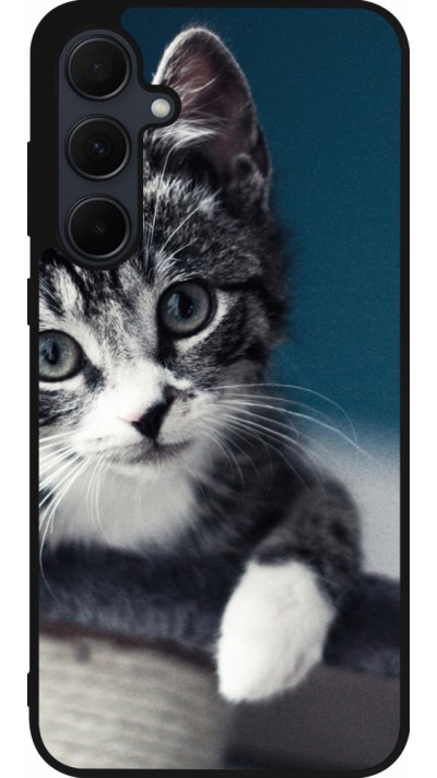 Samsung Galaxy A55 5G Case Hülle - Silikon schwarz Meow 23