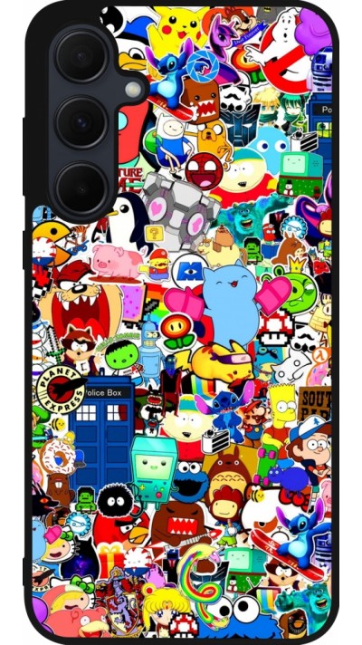 Samsung Galaxy A55 5G Case Hülle - Silikon schwarz Mixed cartoons