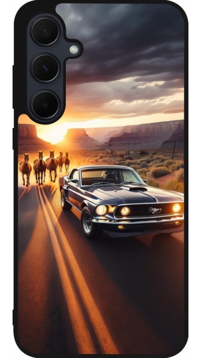 Samsung Galaxy A55 5G Case Hülle - Silikon schwarz Mustang 69 Grand Canyon