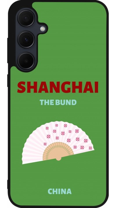 Coque Samsung Galaxy A55 5G - Silicone rigide noir Pop Summer Destination Shanghai