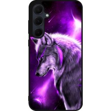 Samsung Galaxy A55 5G Case Hülle - Silikon schwarz Purple Sky Wolf