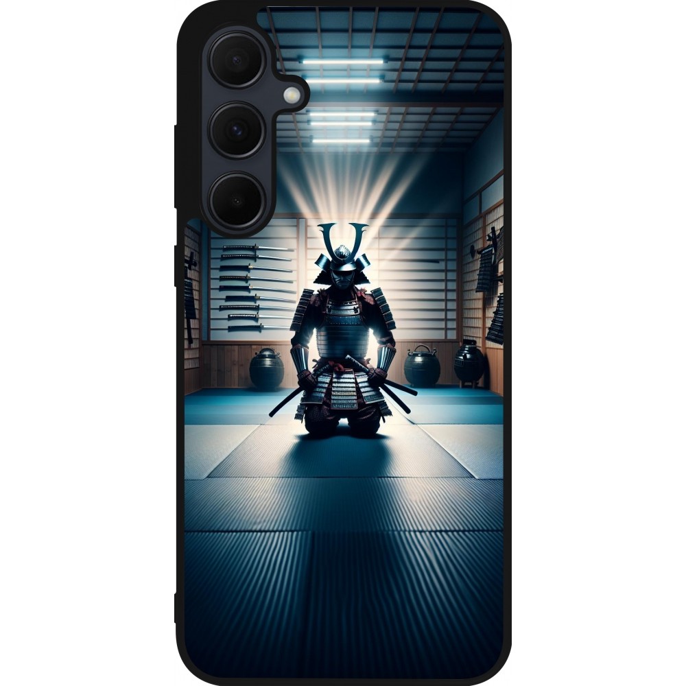 Samsung Galaxy A55 5G Case Hülle - Silikon schwarz Samurai im Gebet