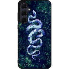 Samsung Galaxy A55 5G Case Hülle - Silikon schwarz Snake Blue Anaconda