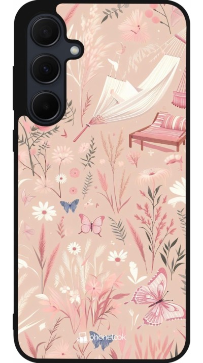 Samsung Galaxy A55 5G Case Hülle - Silikon schwarz Sommer Pastellmuster