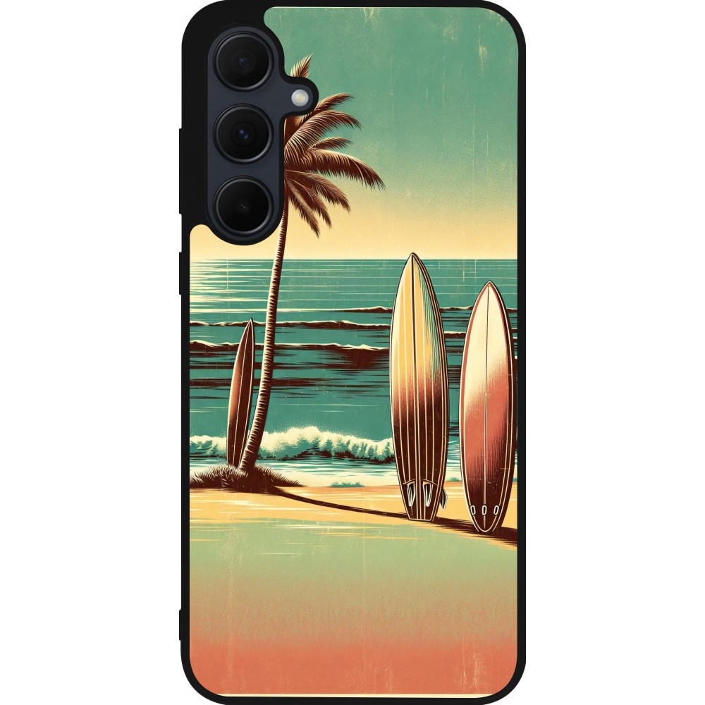 Samsung Galaxy A55 5G Case Hülle - Silikon schwarz Surf Paradise