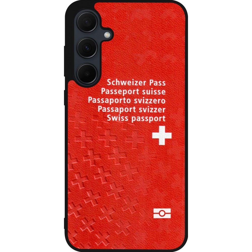 Samsung Galaxy A55 5G Case Hülle - Silikon schwarz Swiss Passport