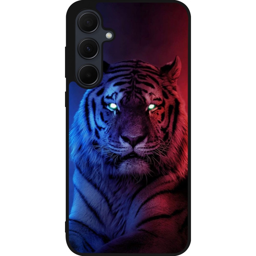 Samsung Galaxy A55 5G Case Hülle - Silikon schwarz Tiger Blue Red