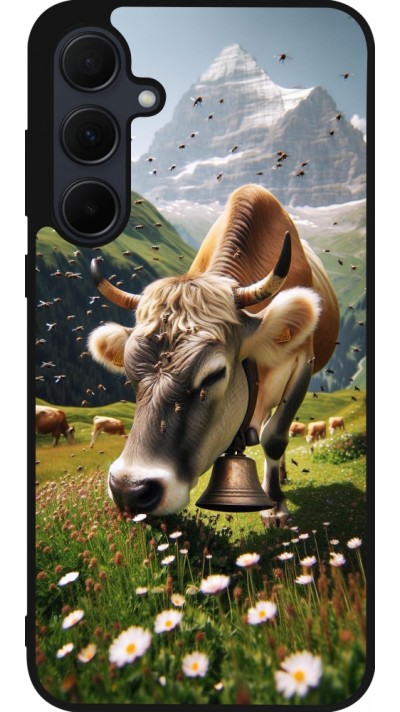 Samsung Galaxy A55 5G Case Hülle - Silikon schwarz Kuh Berg Wallis