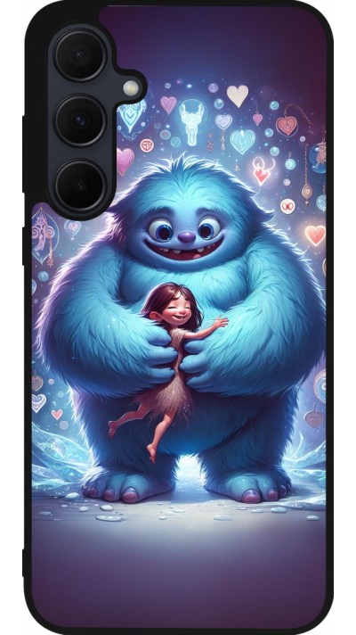 Samsung Galaxy A55 5G Case Hülle - Silikon schwarz Valentin 2024 Flauschige Liebe