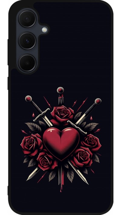 Samsung Galaxy A55 5G Case Hülle - Silikon schwarz Valentine 2024 gothic love