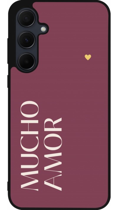 Samsung Galaxy A55 5G Case Hülle - Silikon schwarz Valentine 2024 mucho amor rosado