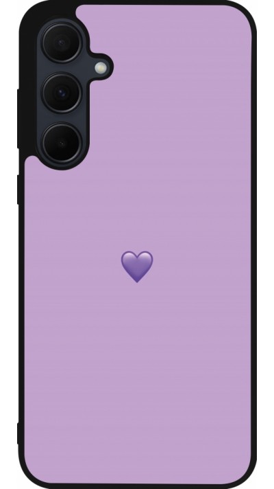 Samsung Galaxy A55 5G Case Hülle - Silikon schwarz Valentine 2023 purpule single heart