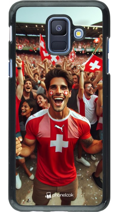 Samsung Galaxy A6 Case Hülle - Schweizer Fan Euro 2024