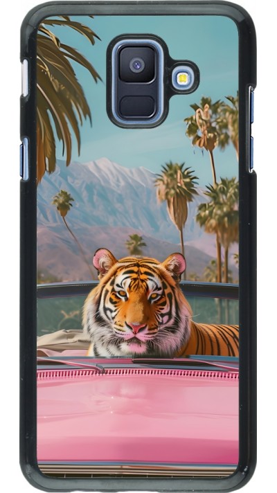 Samsung Galaxy A6 Case Hülle - Tiger Auto rosa
