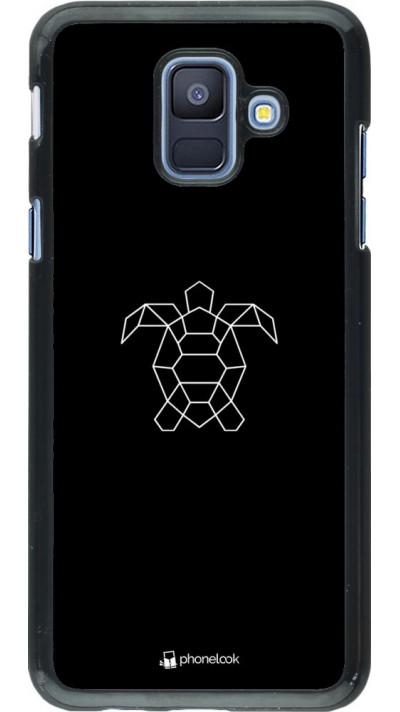 Coque Samsung Galaxy A6 - Turtles lines on black