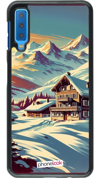 Samsung Galaxy A7 Case Hülle - Chalet Berg verschneit