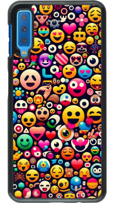 Samsung Galaxy A7 Case Hülle - Emoji Mix Farbe