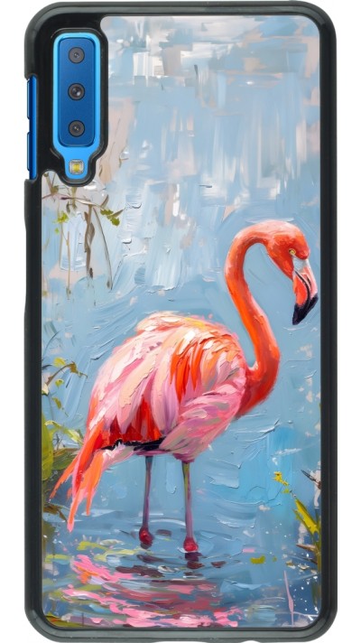 Samsung Galaxy A7 Case Hülle - Paint Flamingo