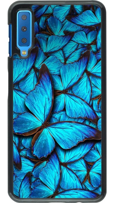 Hülle Samsung Galaxy A7 - Papillon - Bleu