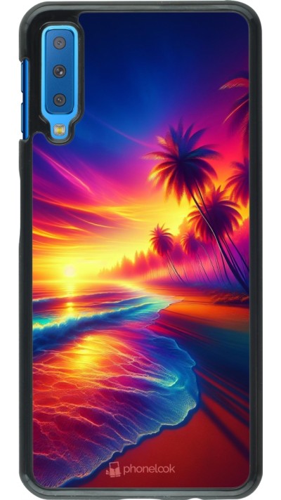 Samsung Galaxy A7 Case Hülle - Strand Sonnenuntergang auffällig