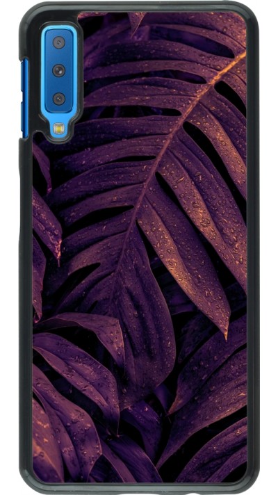 Samsung Galaxy A7 Case Hülle - Purple Light Leaves