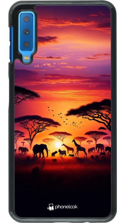 Samsung Galaxy A7 Case Hülle - Safari Sonnenuntergang Wildtiere