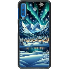 Samsung Galaxy A7 Case Hülle - Verschneites Bergdorf am See in der Nacht