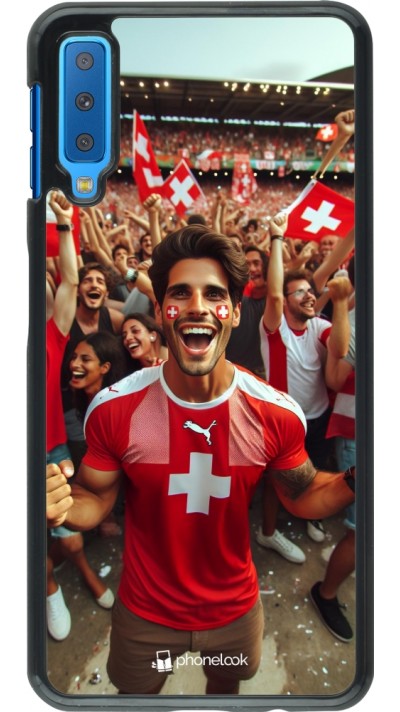 Samsung Galaxy A7 Case Hülle - Schweizer Fan Euro 2024