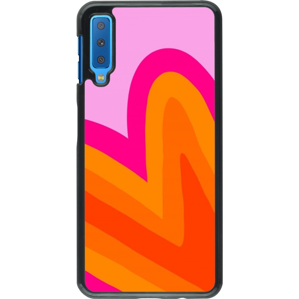 Samsung Galaxy A7 Case Hülle - Valentine 2024 heart gradient