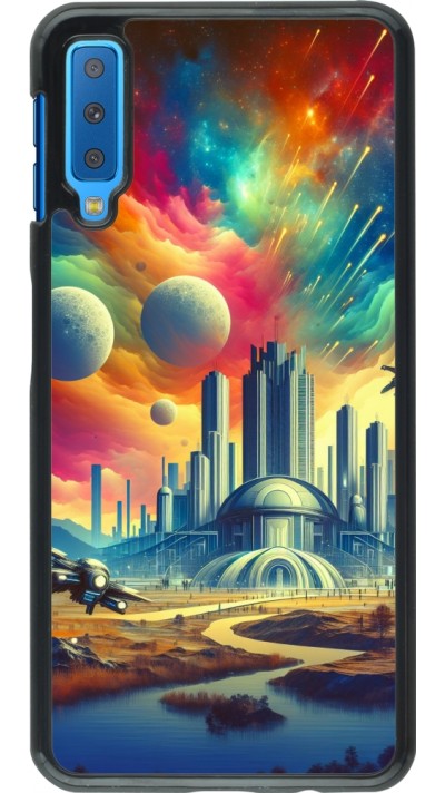 Samsung Galaxy A7 Case Hülle - Futuristische Stadt ausserhalb der Kuppel