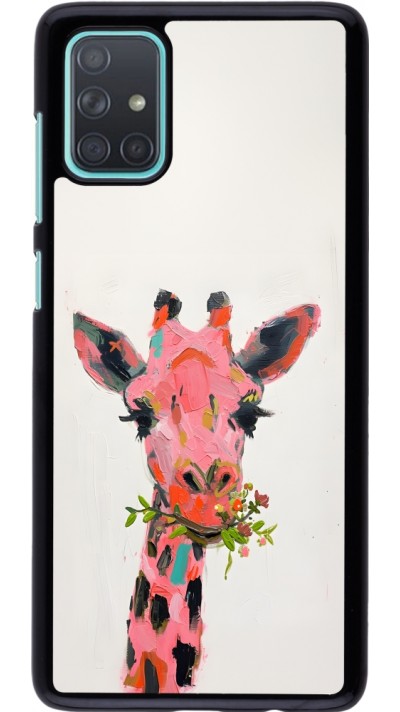 Samsung Galaxy A71 Case Hülle - Pink Girafe Paint