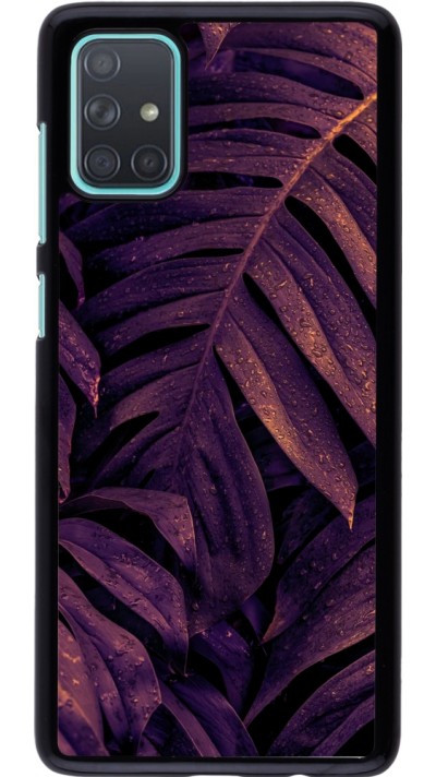 Samsung Galaxy A71 Case Hülle - Purple Light Leaves