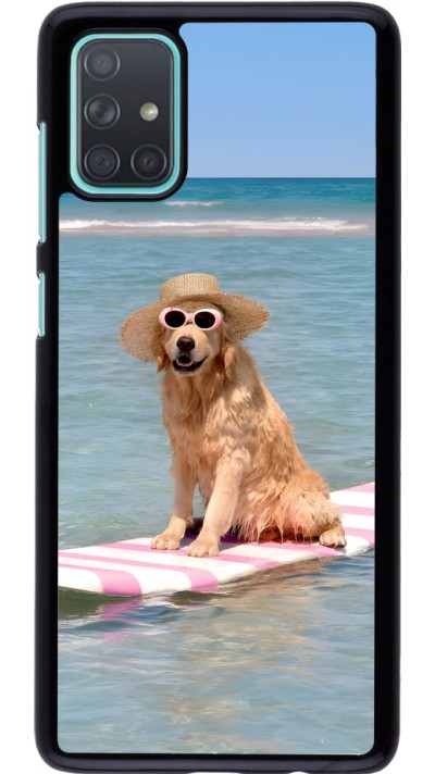 Samsung Galaxy A71 Case Hülle - Summer Dog on Paddle