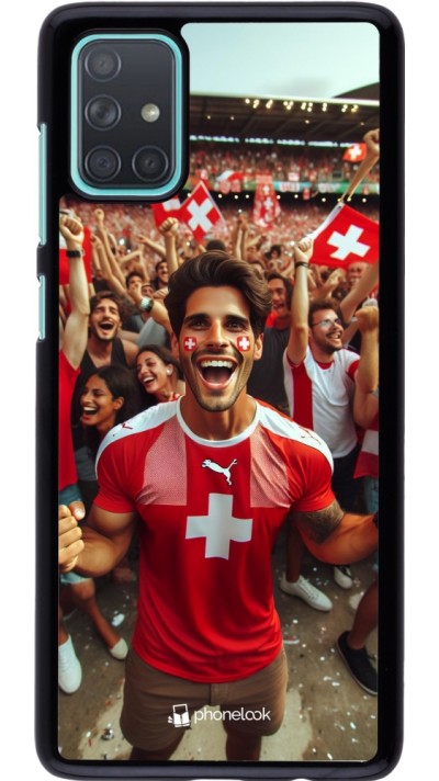 Samsung Galaxy A71 Case Hülle - Schweizer Fan Euro 2024