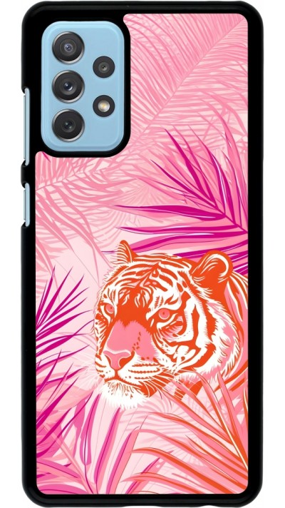 Samsung Galaxy A72 Case Hülle - Tiger Palmen rosa