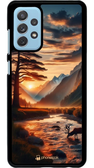 Samsung Galaxy A72 Case Hülle - Tal Sonnenuntergang Hirsch Baum