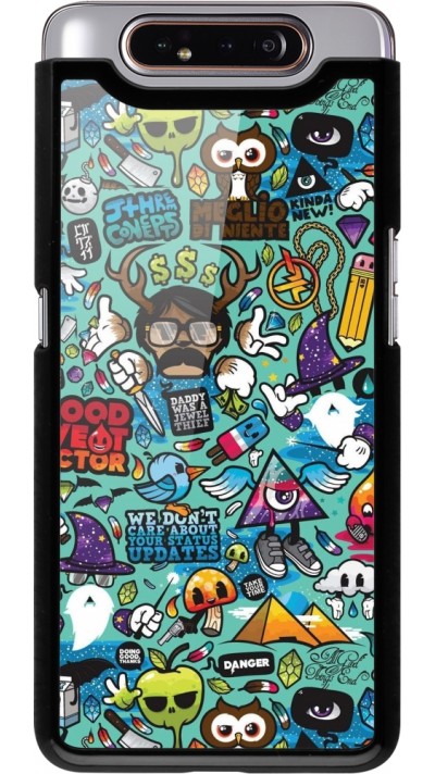 Samsung Galaxy A80 Case Hülle - Mixed Cartoons Turquoise