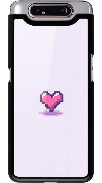 Samsung Galaxy A80 Case Hülle - Pixel Herz Hellviolett