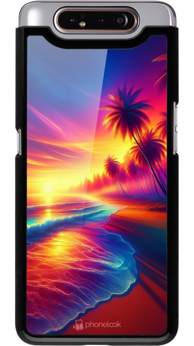 Coque Samsung Galaxy A80 - Plage coucher soleil flashy