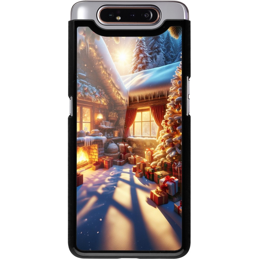 Samsung Galaxy A80 Case Hülle - Weihnachten Chalet Feerie