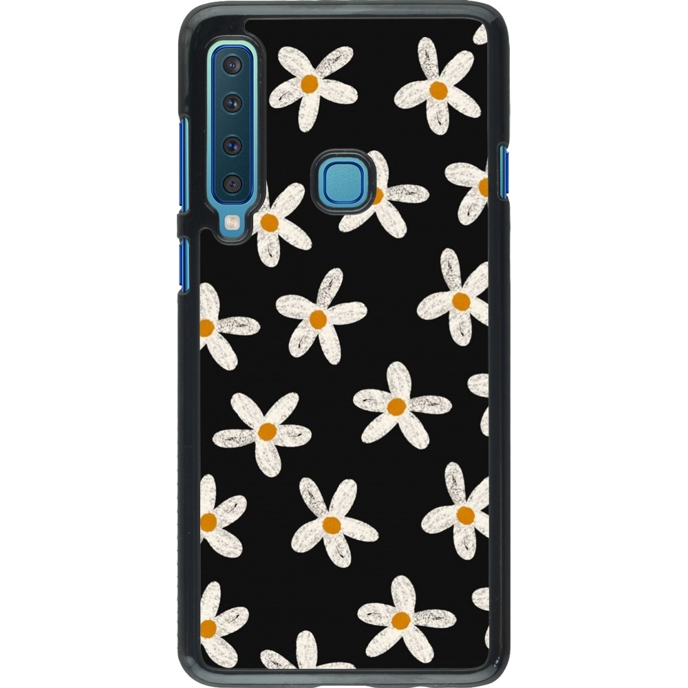 Samsung Galaxy A9 Case Hülle - Easter 2024 white on black flower