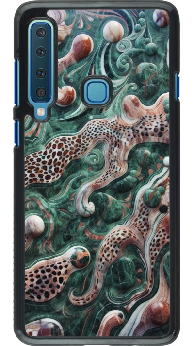 Samsung Galaxy A9 Case Hülle - Grüner Marmor und abstrakter Leopard