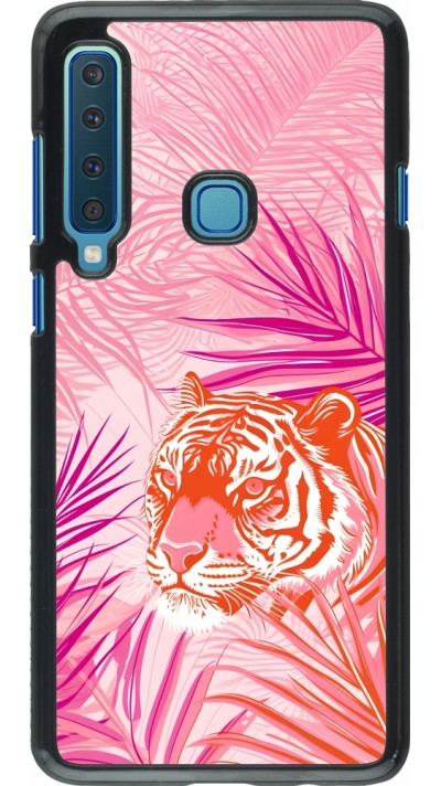 Samsung Galaxy A9 Case Hülle - Tiger Palmen rosa