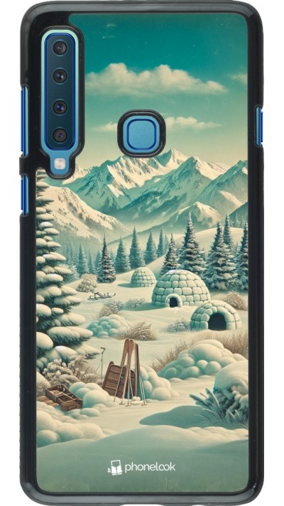 Samsung Galaxy A9 Case Hülle - Vintage Schneebedeckter Berg Iglu