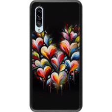 Samsung Galaxy A90 5G Case Hülle - Valentin 2024 Schwarzes Herz Abstrakt