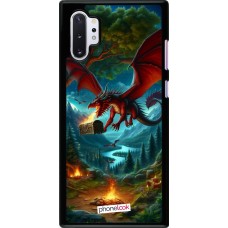 Samsung Galaxy Note 10+ Case Hülle - Drache Fliegend Wald Schatz