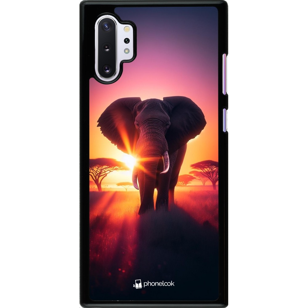 Samsung Galaxy Note 10+ Case Hülle - Elefant Sonnenaufgang Schönheit