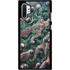 Samsung Galaxy Note 10+ Case Hülle - Grüner Marmor und abstrakter Leopard